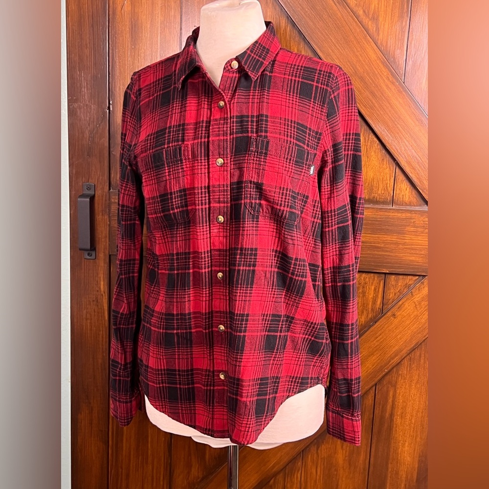 Vans Red and Black Plaid Flannel Shirt Women's M‎